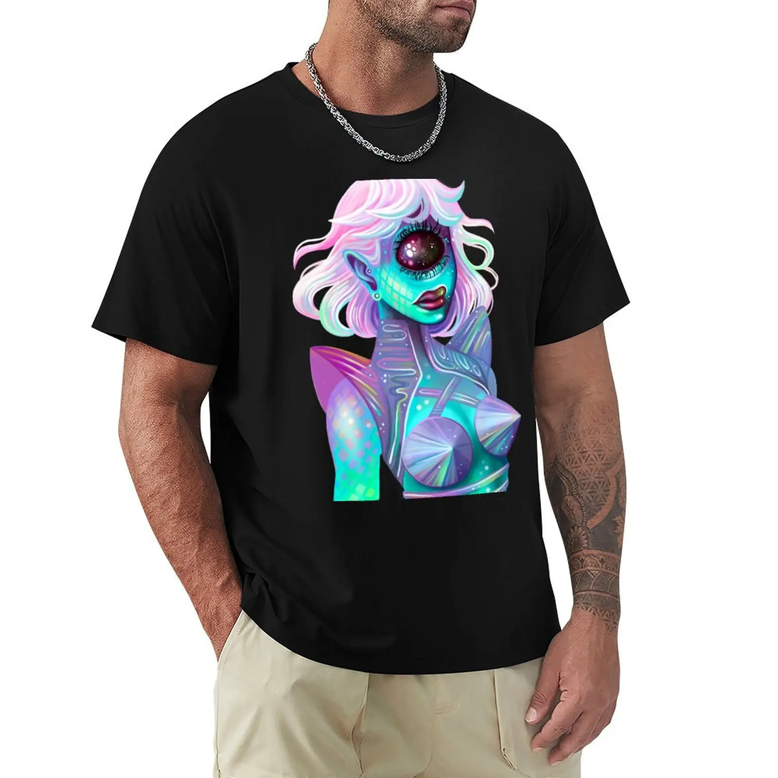 

One-Eyed Alien T-Shirt oversizeds T-shirts man mens tall t shirts