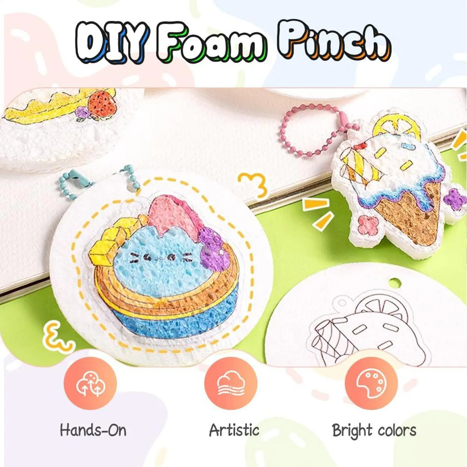 Magic Foam Texture Painting Kit Creative 3D Art Drawing Tools Canvas Sponge DIY Crafting Supplies Kids Painting Educational Toys