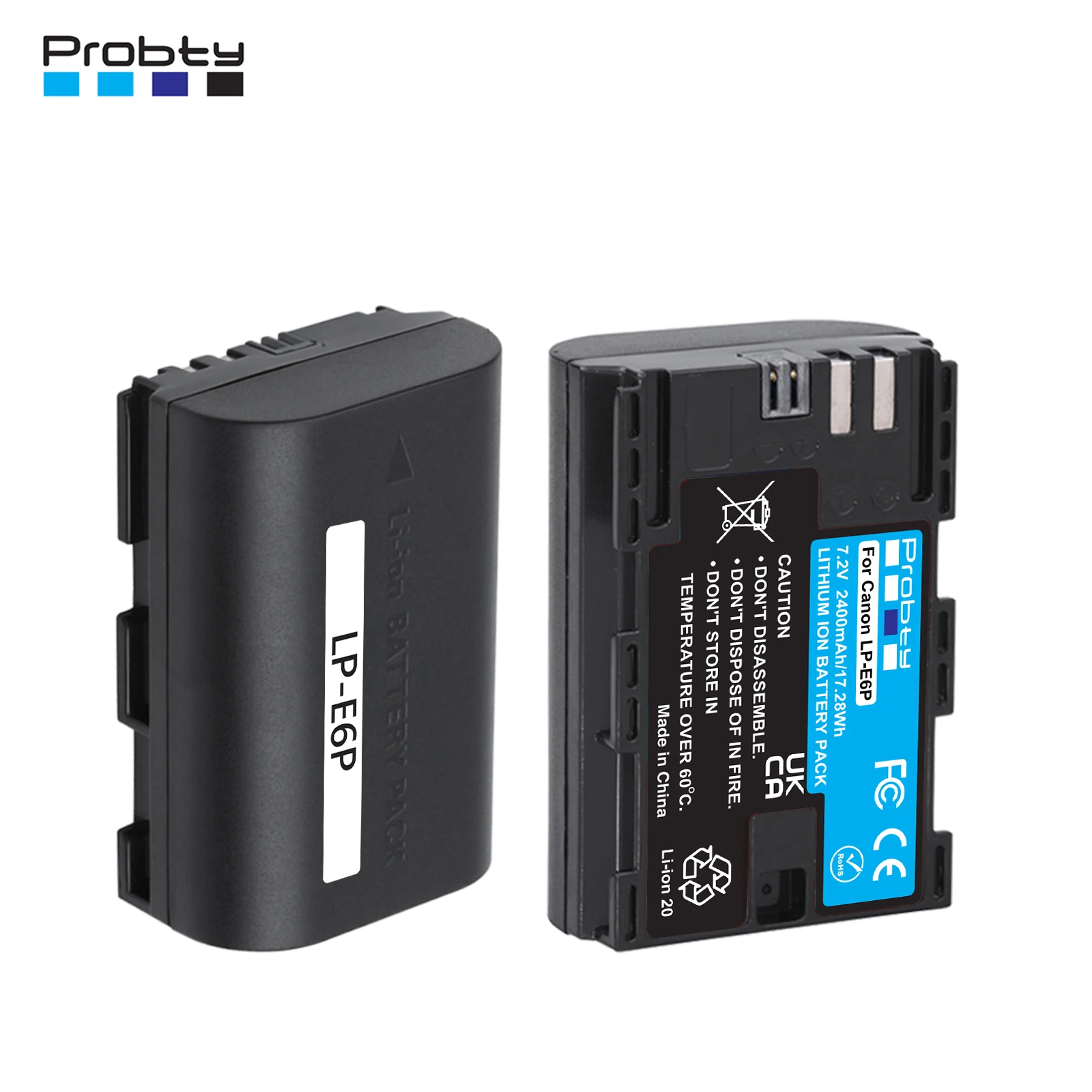 LP-E6P LPE6P Battery 2400mAh for Canon EOS R5 Mark II,R5,R6,R7,R,EOS 5DS R,5D Mark II Mark III,6D,7D,80D,90D