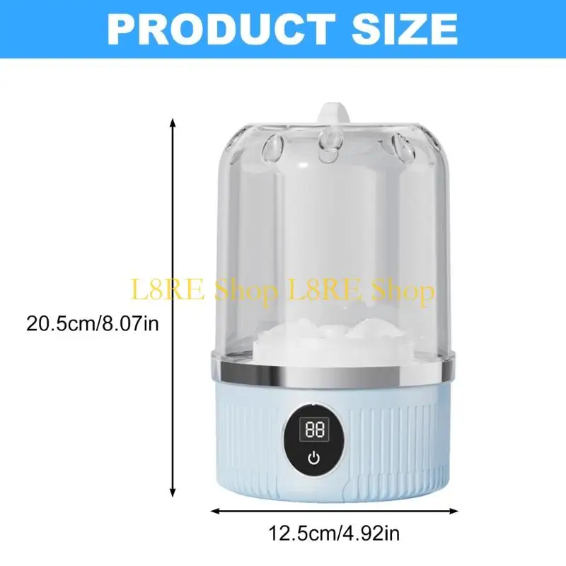 L8RE Miniature Rechargeable Clothes Washer for Delicates Socks and Towels Cordless Washing Machine Waterproof Laundry Device