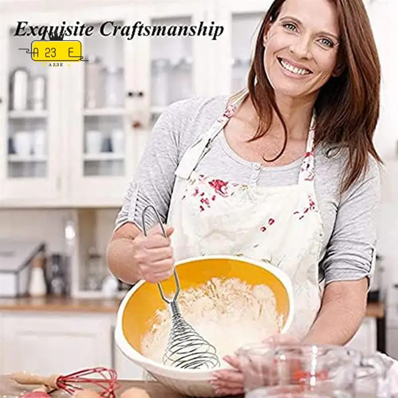 

A23E-1 PCS Spring Coil Whisk Wire Whip-Cream Egg Beater Gravy-Cream Hand Mixer Silver Stainless Steel For Mixing