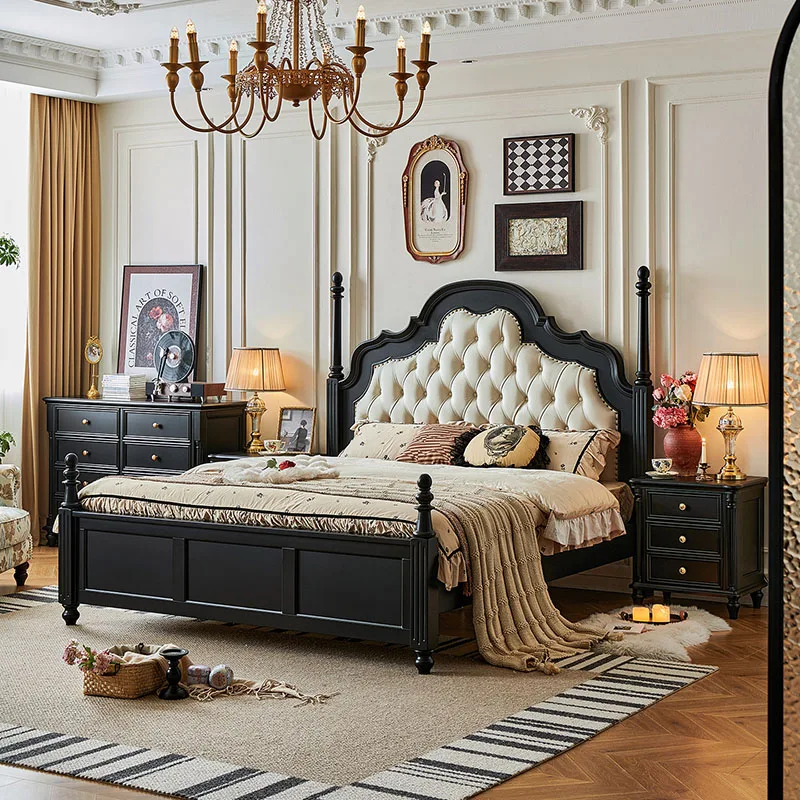 Modern European Bed Luxury Sleeping Safe Princess Space Saving Design Wooden Massage Bed Bedroom Frame Beliche Home Furniture