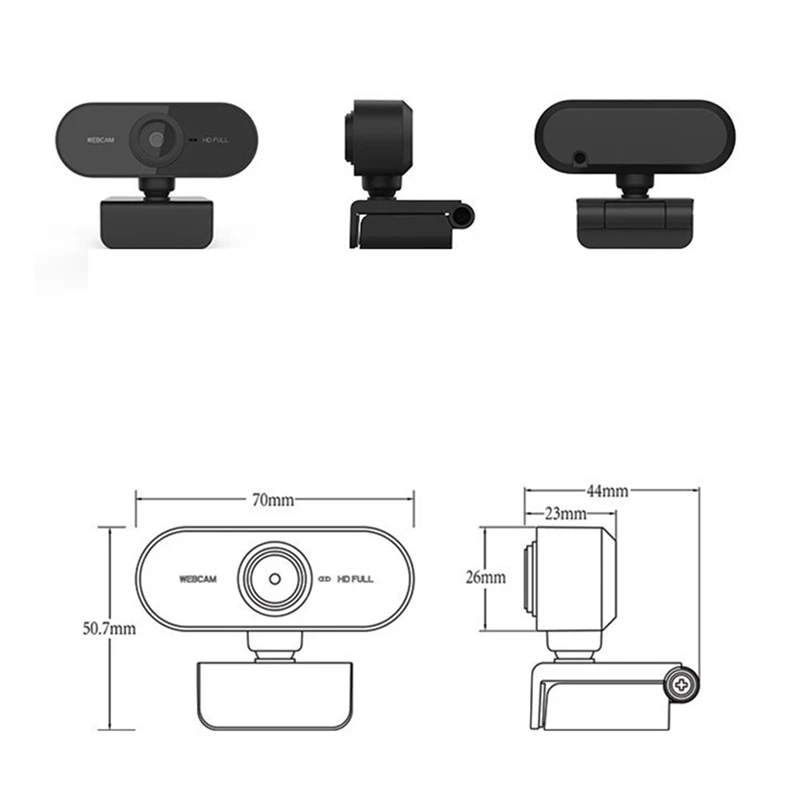 1080p Webcam mit Mikrofon HD Webcam USB-Kamera für PC-Laptop, Zoom, Skype, Facetime, Windows, Linux