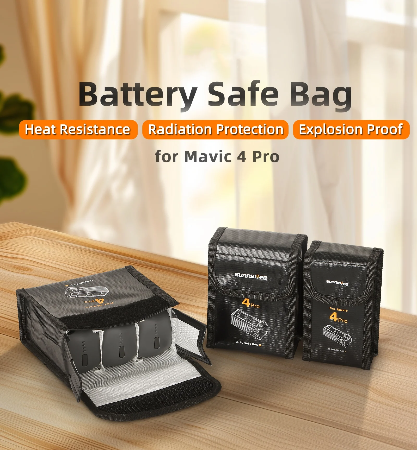 

for DJI Mavic 4 Pro Battery Explosion Proof Pouch Safety Storage Bag Flame Retardant Protective Bag Accessories