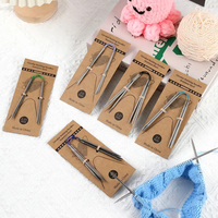 KOKNIT 3pcs 23cm Knitting Needles Set Stainless Steel Circular Yarn Weaving Needles DIY Sewing Accessories Tool for Beginner