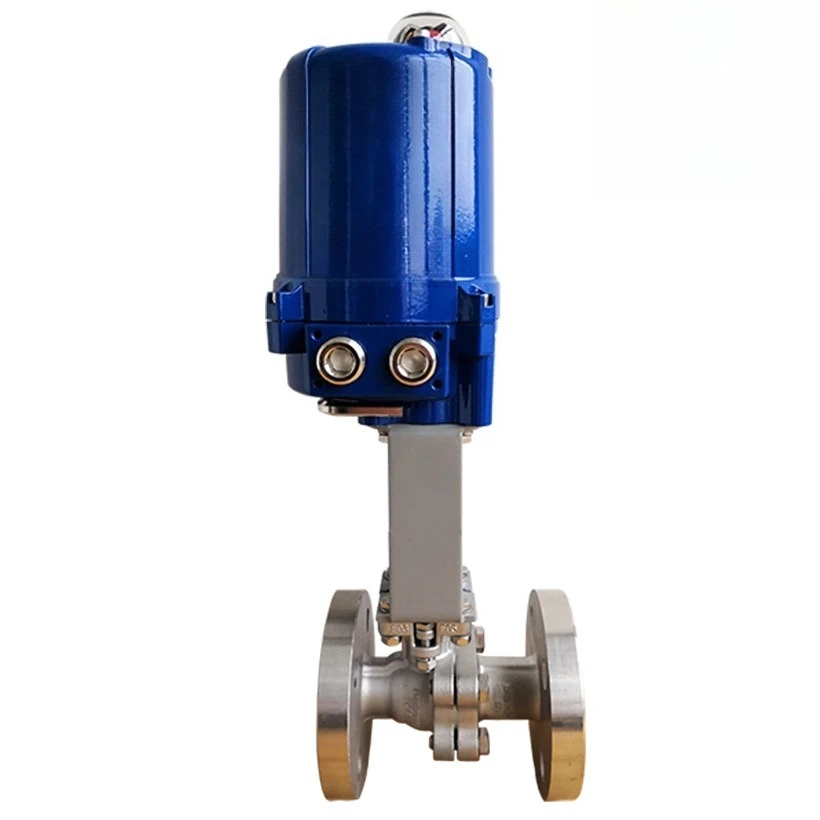 

Electric high temperature ball valve, electric steam regulating flange ball valve