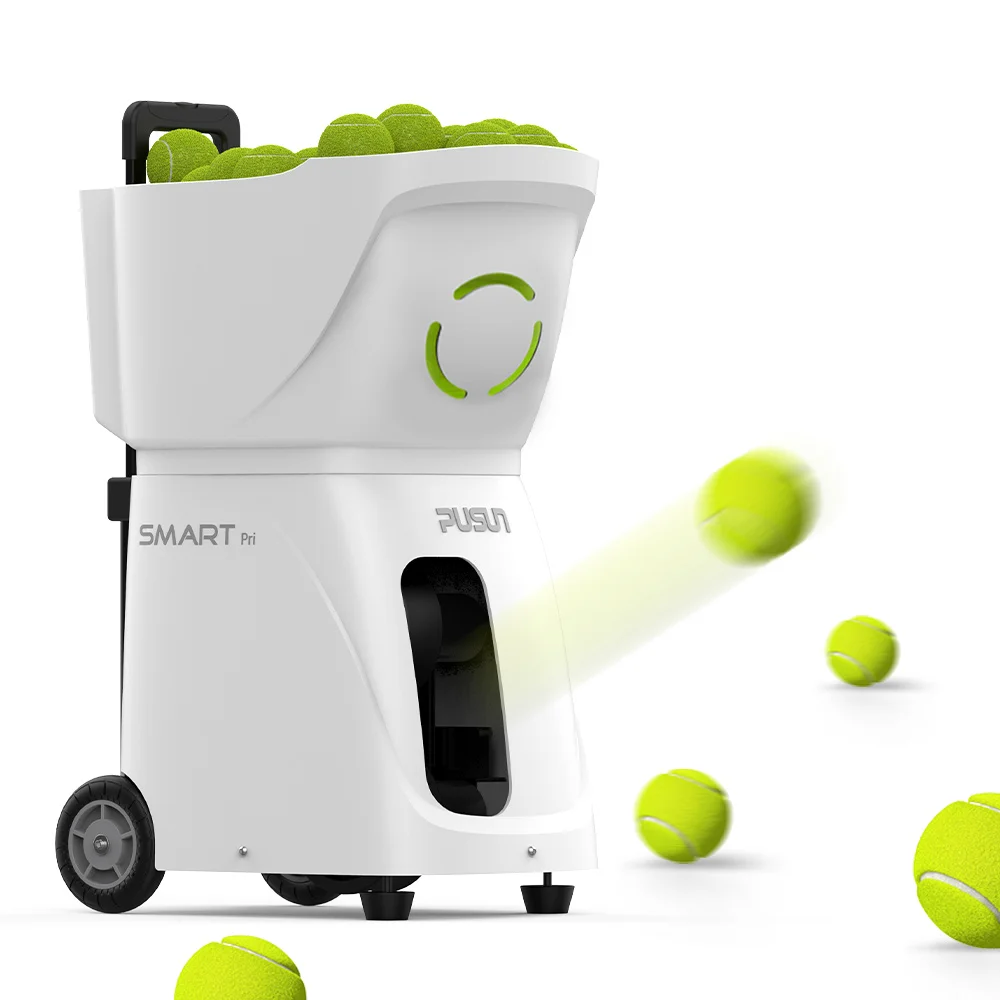 Hot Portable Intelligent Pusun Tennis Balls Machine Training Launcher Machine App Control Tennis Practice Equipment