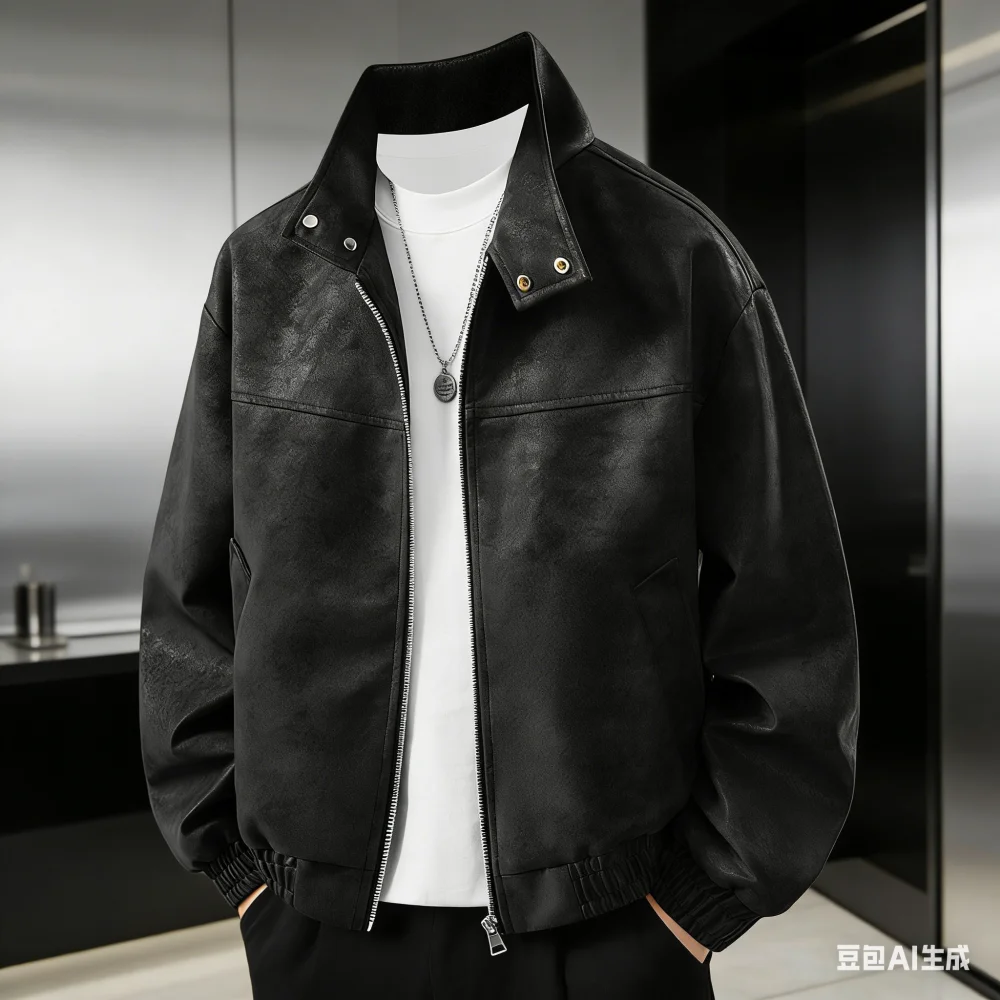 

Куртка Xing2026 Spring - Модная кожаная куртка для пар - Повседневная, с объемным кроем, мягкая и комфортная на ощупь