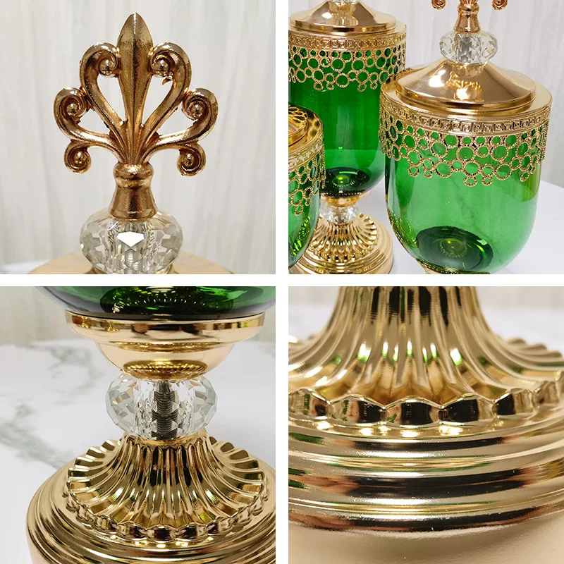 DSA household gold jewelry home living room light luxury creative storage tank glass decorative ornament high value