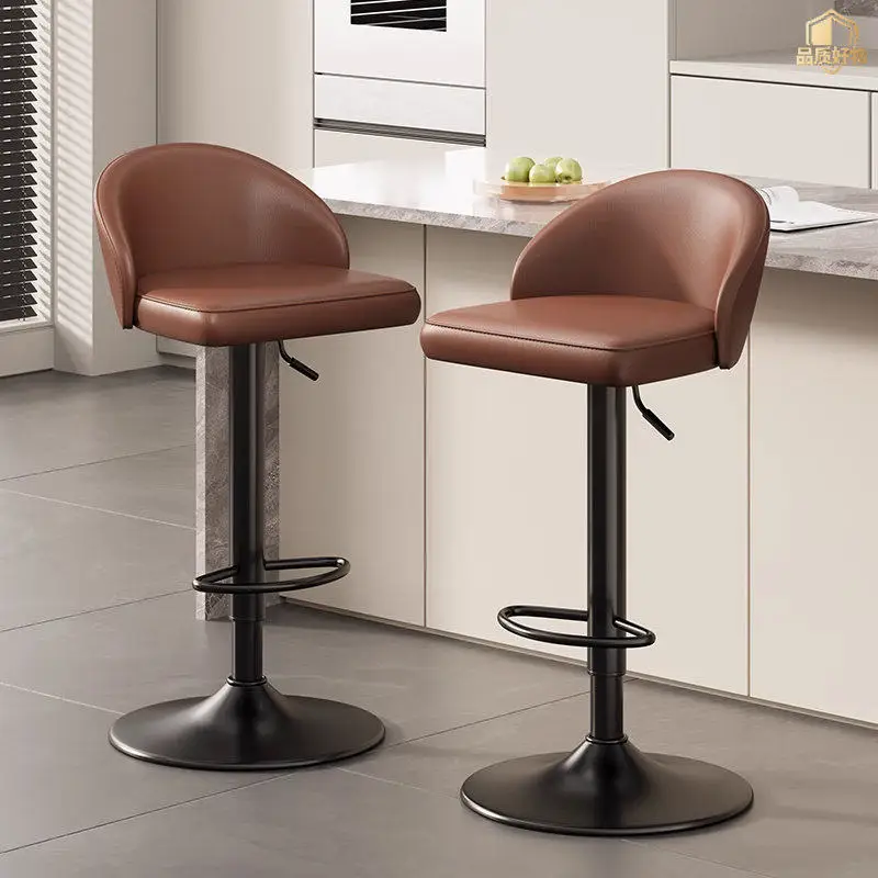 

Comfortable With Back Bar Stools Counter Accent Designer Restaurant Bar Chairs Aesthetic Relaxing Banqueta Trendy Furniture