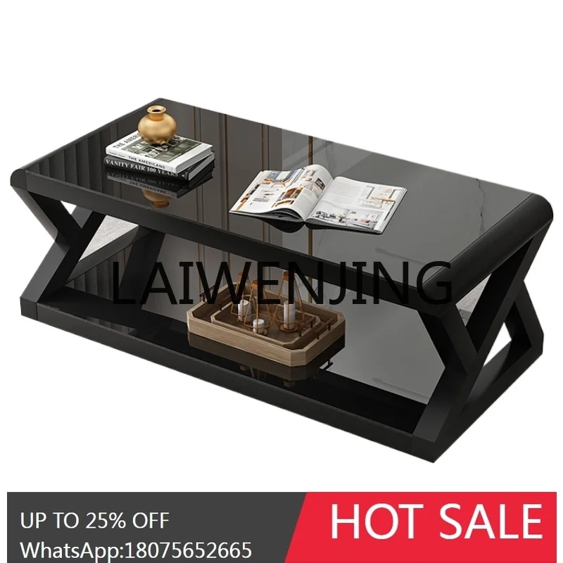 RWJ Tempered Glass Floor Cabinet Coffee Table Combination Bedroom TV Stand