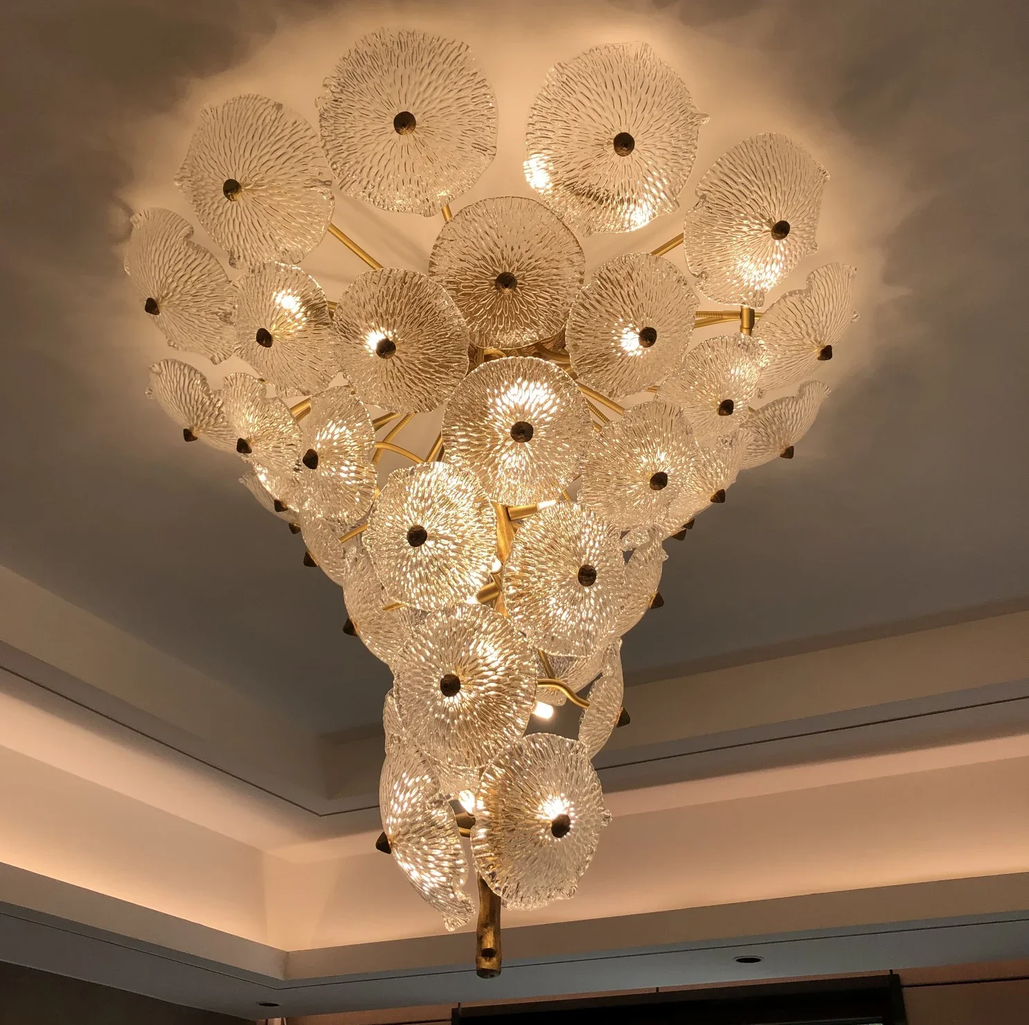 2025 Large White Glass  for Hotel LED Luminous  Light Decorative Square Oval Long  for Staircase Decor