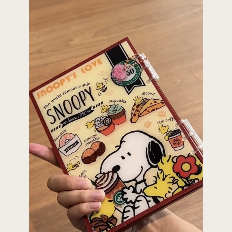 Snoopy Shake Acrylic Notebook Detachable Cartoon Interest Diy Notepad Surprise Friend Xmas Gift Student Stationery Wholesale