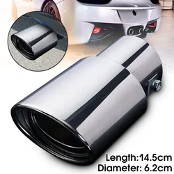 Universal 14.5cm 2.4'' Car Exhaust Muffler Tip Round Stainless Steel Pipe Chrome Tail Muffler Exhaust Tip Pipe Car Accessories