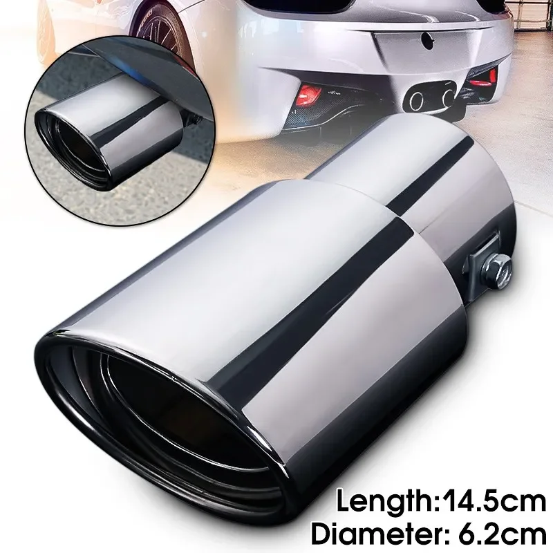 Universal 14.5cm 2.4'' Car Exhaust Muffler Tip Round Stainless Steel Pipe Chrome Tail Muffler Exhaust Tip Pipe  Car Accessories