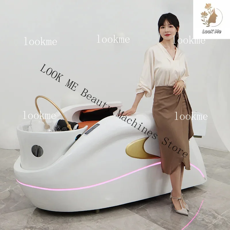 Hot-selling hairdresser head SAP shampoo bed full body electric massage shampoo bed for Barber Shop Beauty Salon