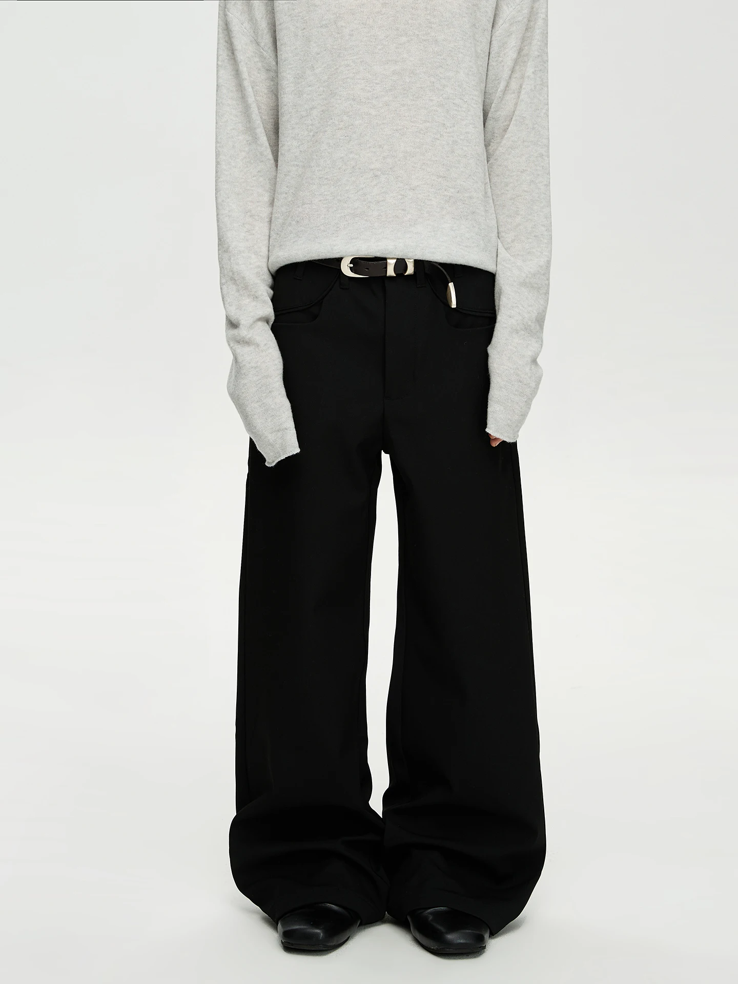 

Брюки PUEE American Retro Cleanfit Basic Bla Commuter Straight Leg Loose Casual, повседневные брюки свободного кроя, визуально стройнящие фигуру