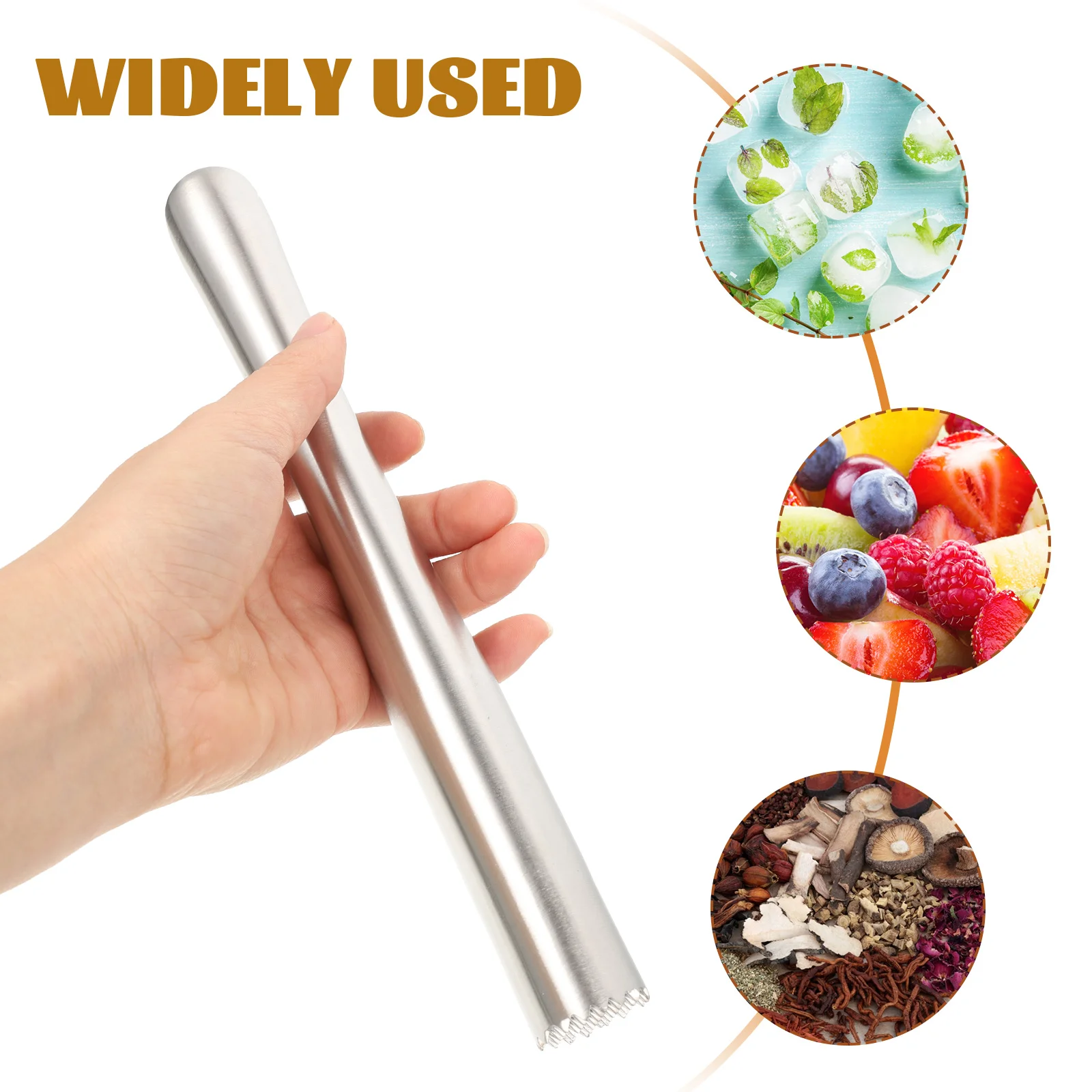 

1Pcs Stainless Steel Ice Crushing Bar 22.5cm Long Handle Lemon Hammer Wine Swizzle Stick for Home Bar Restaurant