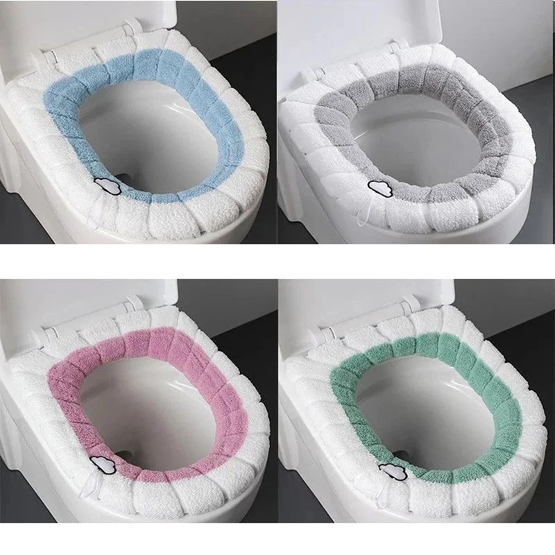 Household Bathroom Toilet Cushion Warm Cushion Autumn & Winter Toilet Seat Cushion Thick Warm Pad