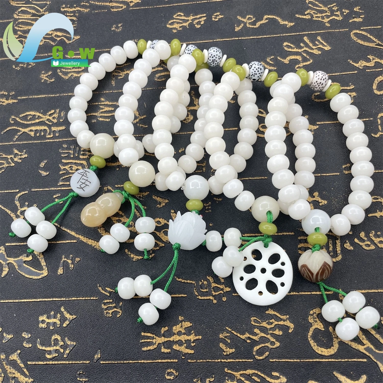 

Натуральный белый нефритовый буддийский браслет из семян Бодхи, регулируемые бусины лотоса, дзен, ювелирные изделия для медитации, подарок для мужчин и женщин, дух ручной работы