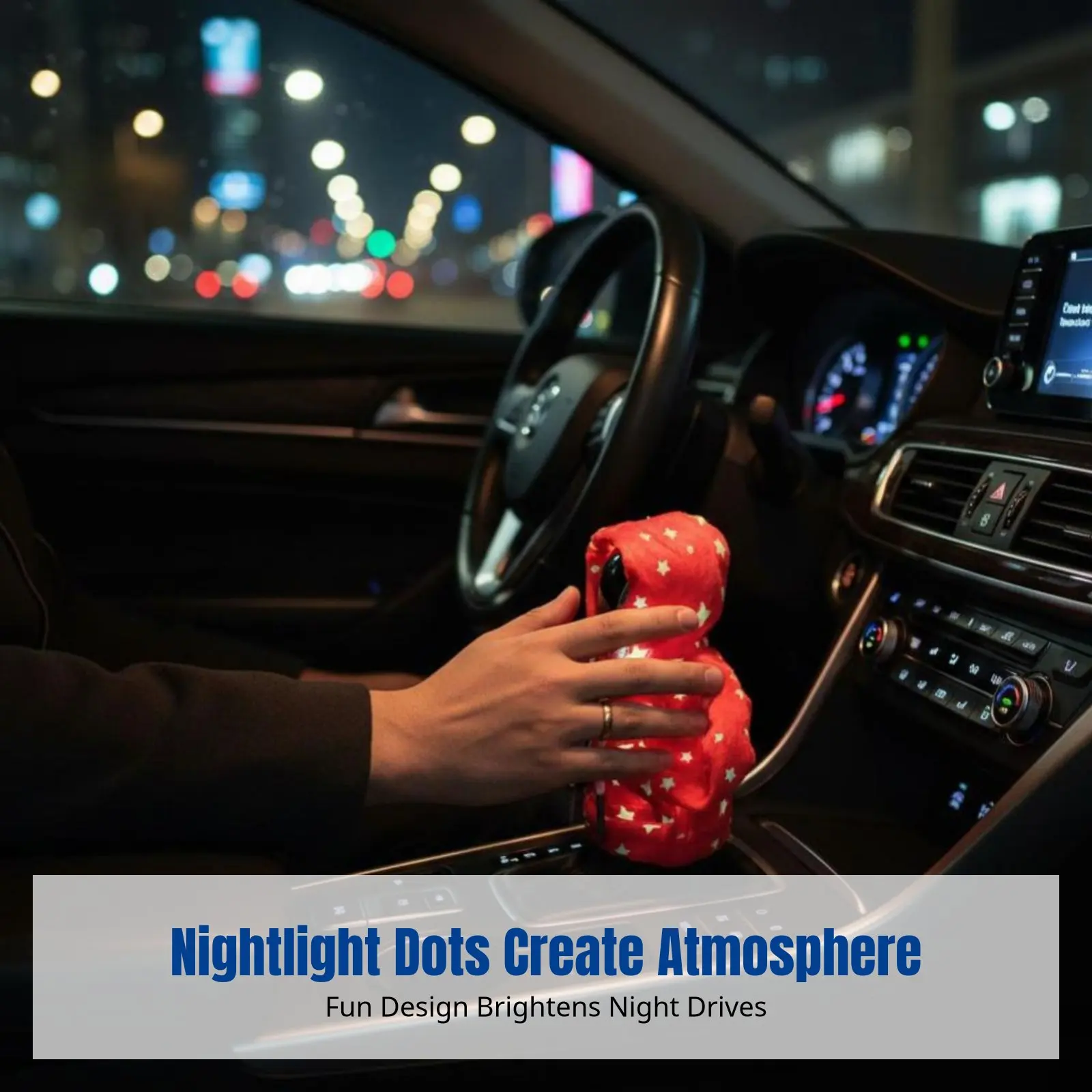 Creative Luminous Car Gear Cover, Plush Hoodie Style, Universal Gear Knob Protector, Decorative Accessory