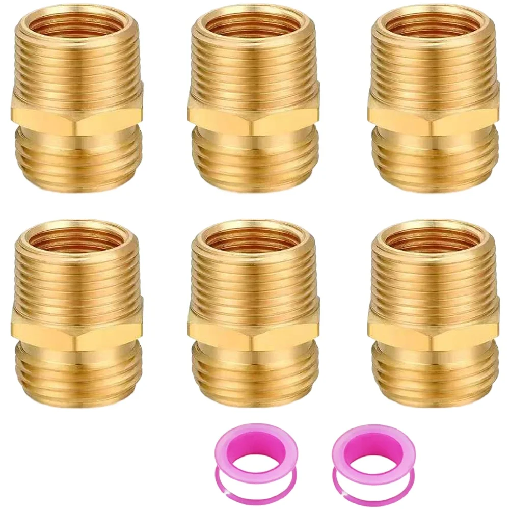 Brass For garden hose fitting compatible with 3/4 GHT male 1/2 NPT female and 3/4 NPT male threads for plumbing tasks