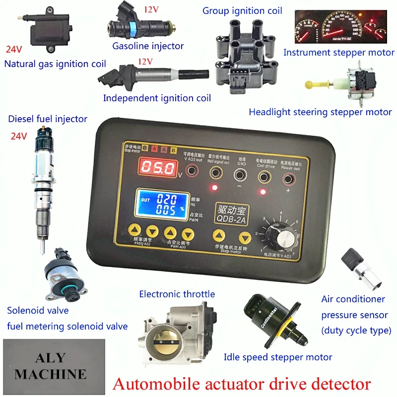 Automobile Ignition Coil Test Injector Solenoid Valve Idling Stepper Motor Instrument Tester Fault Detector Drive Simulator