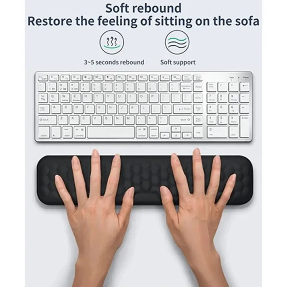 

2Pcs/Set Slow Rebound Mouse Wrist Support Pad Wrist Rest PU Non-Slip Base Wristband Mouse Mat Honeycomb Massage Waterproof