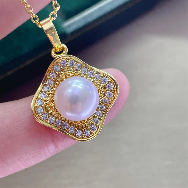 New Arrival Shiny Crystal Pearl Jewelry Sets 14K Gold Gild 100% Natural Freshwater Pearl Necklace Earrings Rings For Women Gift