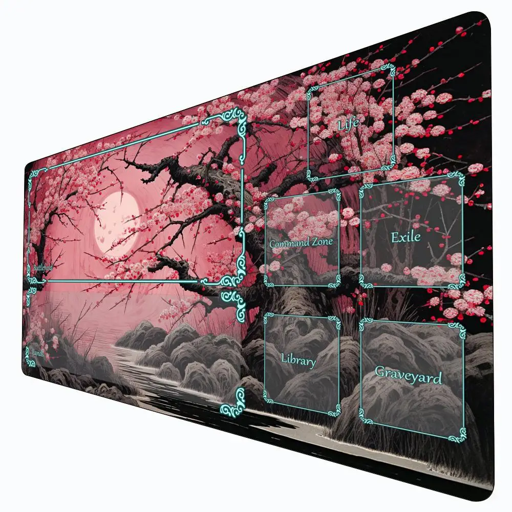 Impresionante paisaje de luna llena MTG Playmat Magic Card Battle Mat antideslizante duradero 35X60CM Commander playmat tapete magic mtg