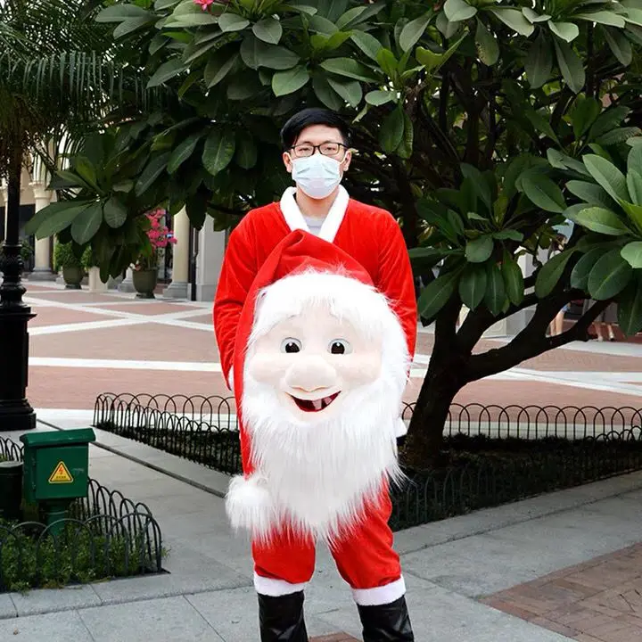 Christmas Deer Mascot Costume Plush Cartoon Elk Santa Claus Adult Cosplay Anime Costume Carnival Christmas Halloween Party Dress