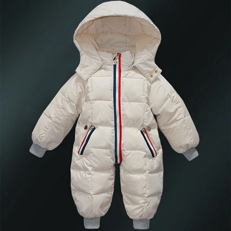 

Down Jacket Baby One Piece Children's Baby Romper Jumpsuit Boys and Girls White Duck Down One Piece Down Jacket