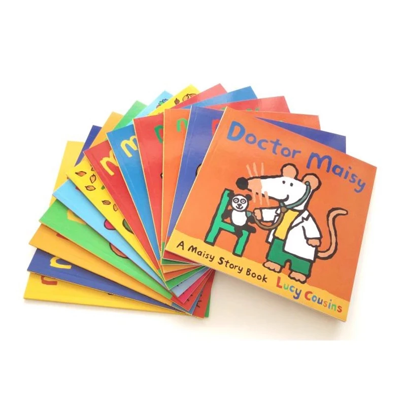 Maisy-Juego de 12 libros para niños, bolsa de natación, ratón ondulado, libro de imágenes en inglés, libro de cuentos, libro adhesivo, juegos para niños, entrenamiento IQ EQ