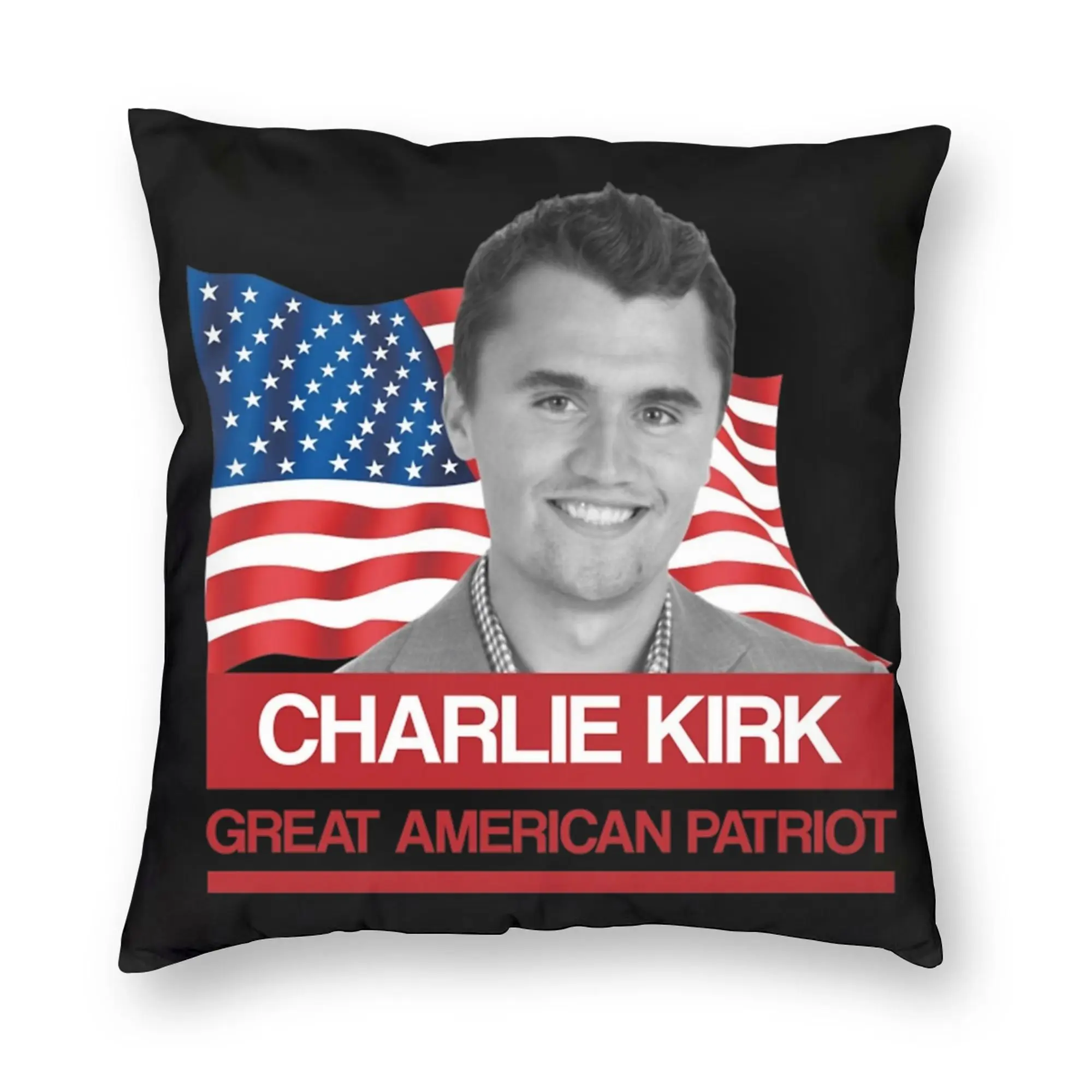 Charlie Kirk Pillowcase Printed Fabric Cushion Cover Decoration  Pillow Case Cover Home Zippered 45*45cm