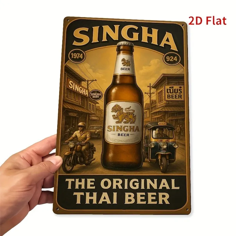 []Singha Beer Vintage Tin Metal Signs Home Décor 8x12 Retro Decorative Be