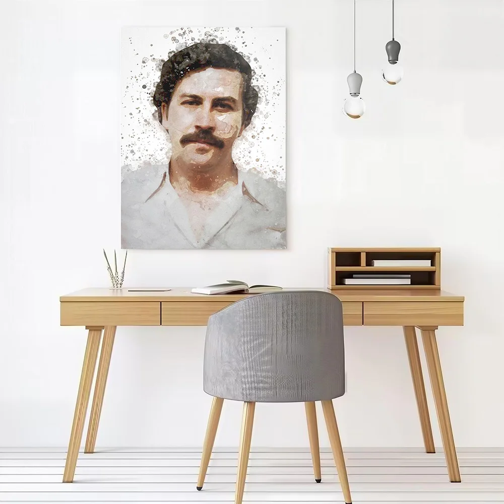 Pablo Escobar Portrait Printed Canvas Wall Art Customizable Paintings Poster Perfect Gift for Man's Room Decoration Bedroom Home