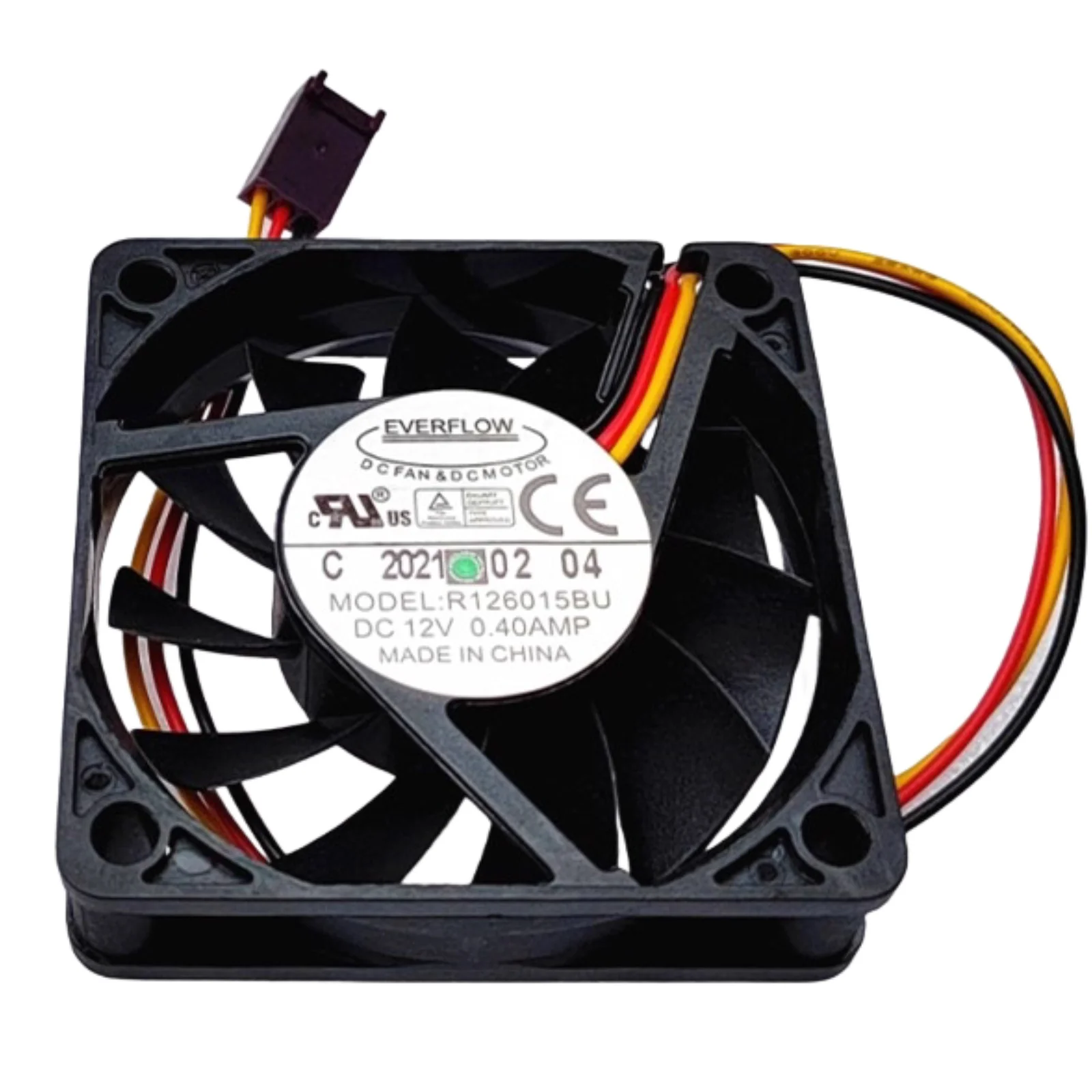 

Для EVERFLOW R126015BU 6015 6 см DC 12 В 0,40 А высокоскоростной охлаждающий вентилятор с двойным шарикоподшипником