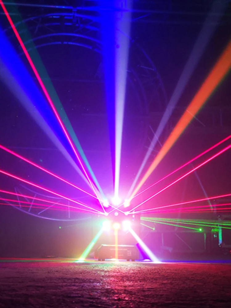 Professionelle Discokugel-Lichtanlage LED-Strahl Laser Stroboskop 3-in-1 Effekte Moving Head DMX Nachtclub Bühnenbeleuchtung DJ Heimparty-Lichter