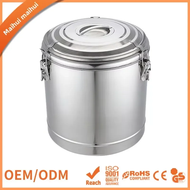 40L Stainless Steel Insulated Bucket with Faucet Large Capacity Commercial Thickened Soy Milk Dispenser Constant Temperature