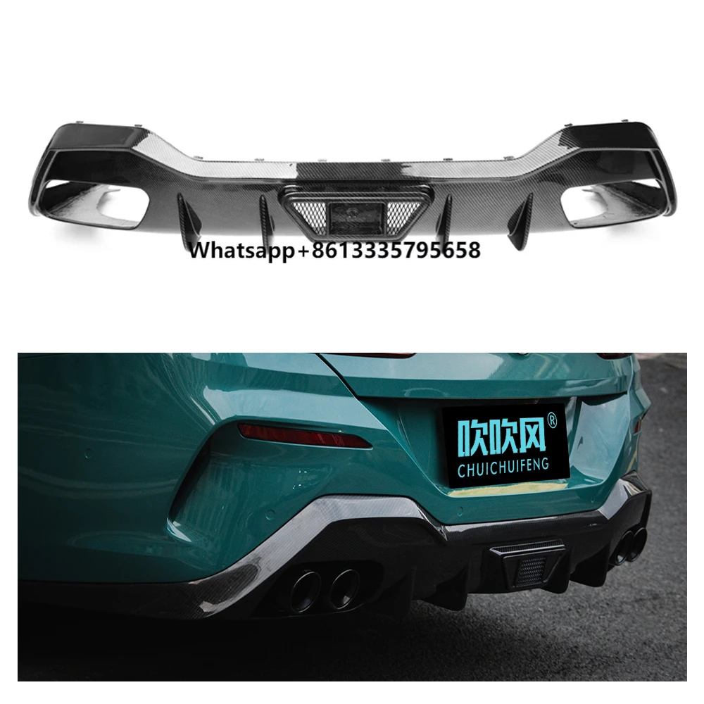 

Dry Carbon Fiber AC Style Universal Rear Bumper Diffuser Lip for 8 Series G14 G15 2019-2023 Car Rear Spoilers Body Kit