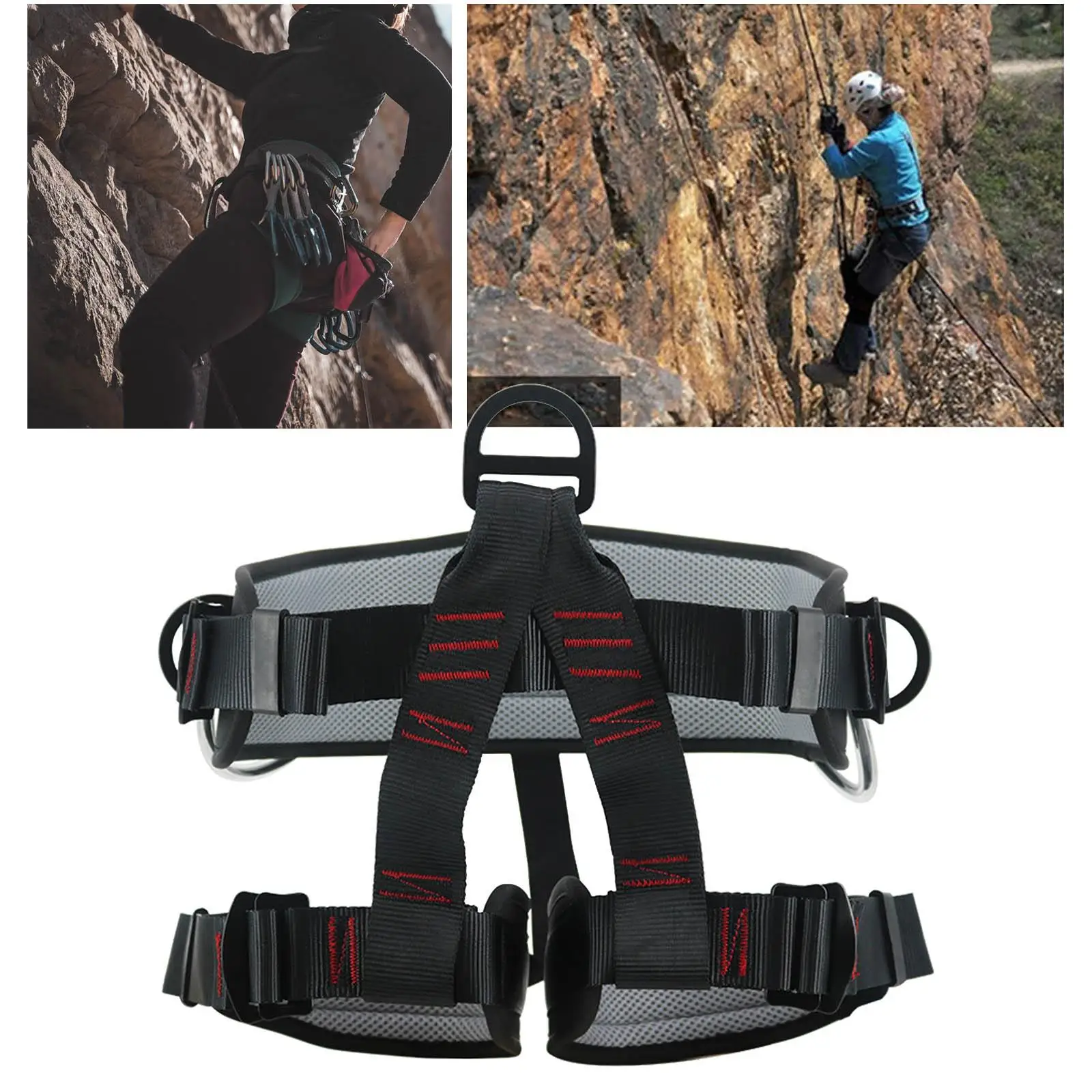 Women Mens Tree Carving Fall Waist Belt, Rock Climbing Gear Rappelling Harness - Half Body, 4 Colors