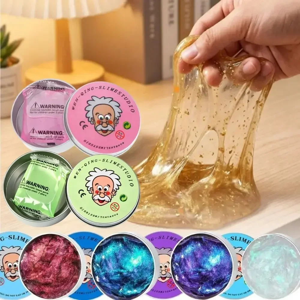 *New Stress Relief Toys Old Man Liquid Squishy Transparent Crystal Slime Fluffy Foam Putty Kids Safe Bouncy Stretchy Color Slime