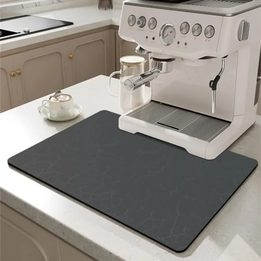 

Coffee Maker Mat for Countertops, Coffee Bar Accories Fit Under Coffee hine Mat 19"x12"Rubber Backed Coffee Pots - Table Mat un