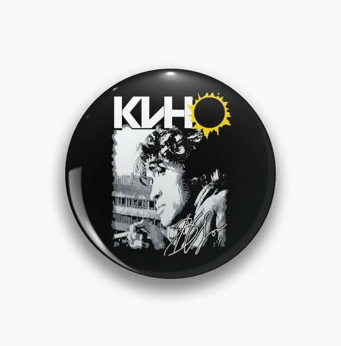 Viktor Tsoi pin singer Circular lapel badge women\'s anime metal brooch men\'s Friends backpack art clothing jewelry