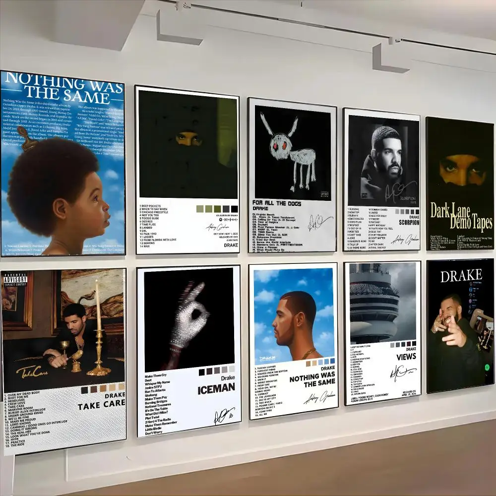Rapper D-Drake Singer Poster Self-adhesive Advanced Aesthetic Printing Paper Wall Art For Living Room Home Decor