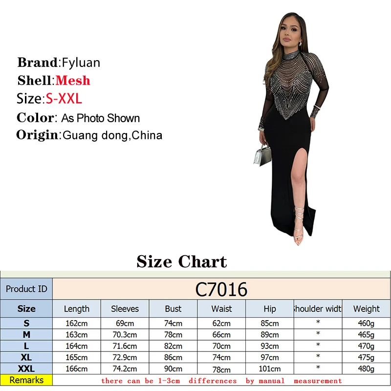 Vestido ajustado con dobladillo dividido para niña, vestido de ceremonia con cuello redondo, malla transparente, temperamento Sexy, batas de manga larga, trajes de vacaciones para fiesta de boda y Club