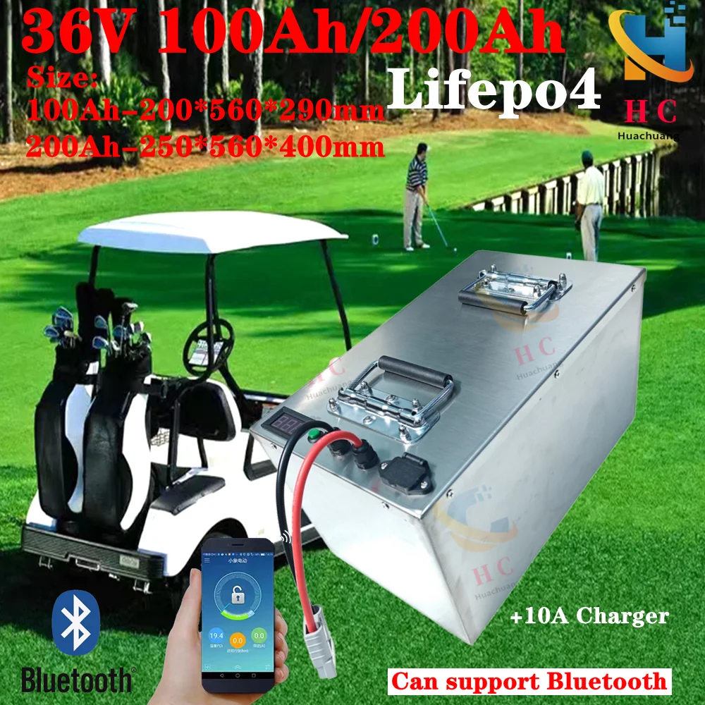 36V 100Ah 200Ah Batterie Trotinette Electrique Lifepo4 Battery for Travel Trailers Boat Trolling Motors Yachts Motorhomes