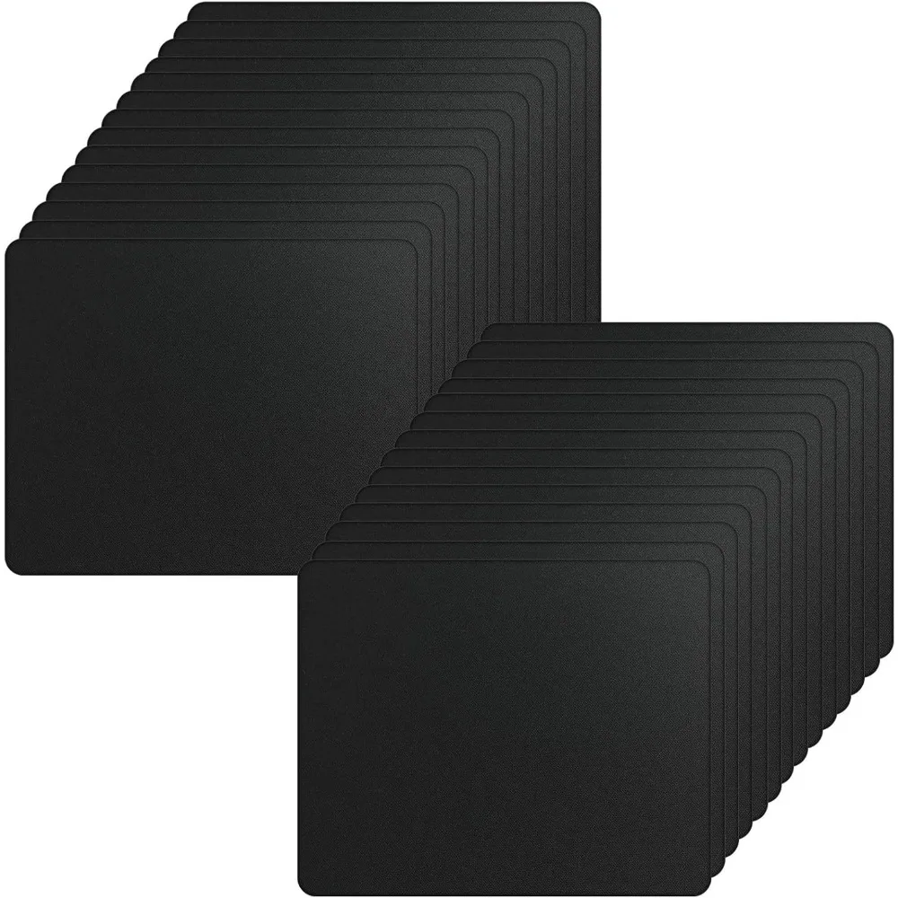 Bulk 50 Pack Ergonomic Mouse Pads for Gaming, Computers, and Laptops with Non-Slip Rubber Base (7.09 x 8.66 Inch, Black)