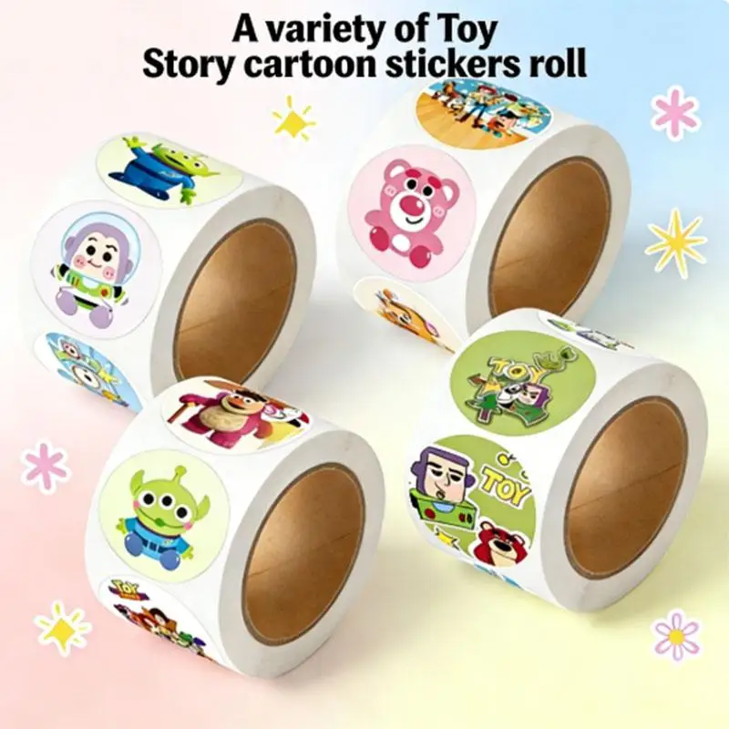 

500pcs Variety Of Toy Story Cute Stickers Rolls Decorative Stickers For Water Bottle Diary Scrapbook Gift Sealing Stationery