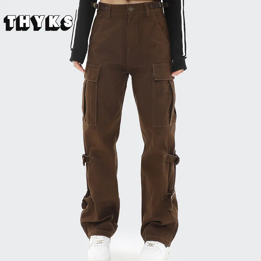 

Hip Hop Harajuku Cargo Pants Men High Street Y2K Jeans Solid Color Straight Causal Pants Male Couples Matching Clothing Spring